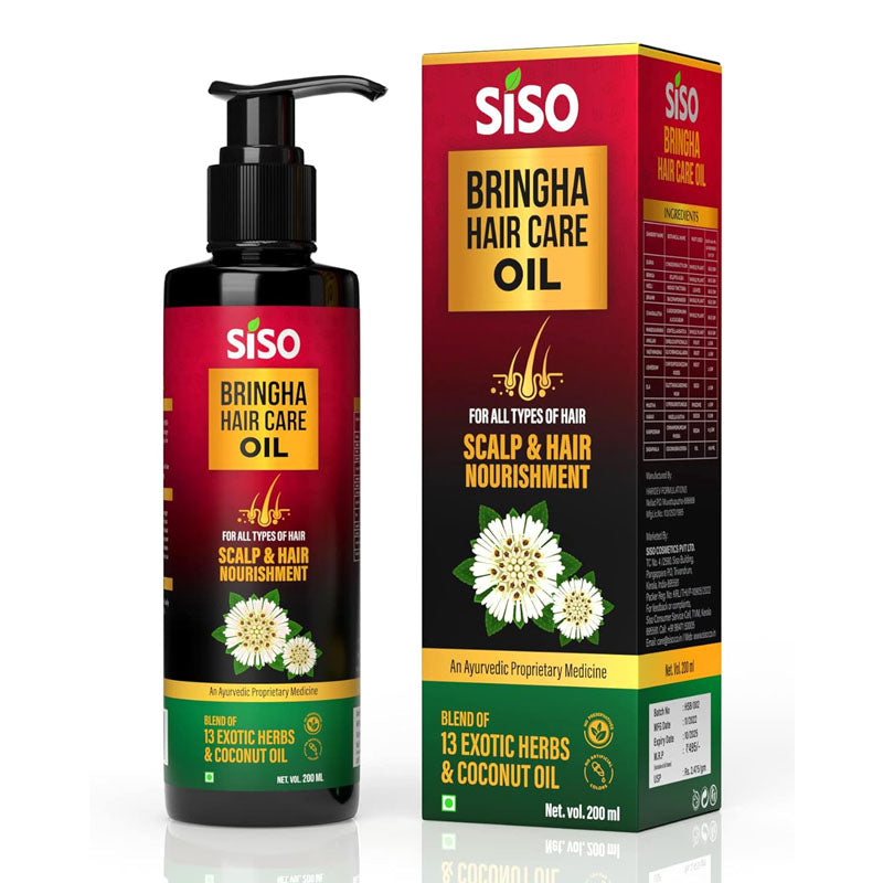 Ayurvedic Bringha Herbal Hair Oil 200ml, Blend of 13 Exotic Herbs