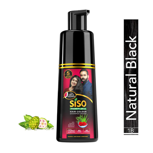 Permanent Hair Color Shampoo with Pump, Natural Black 180ml